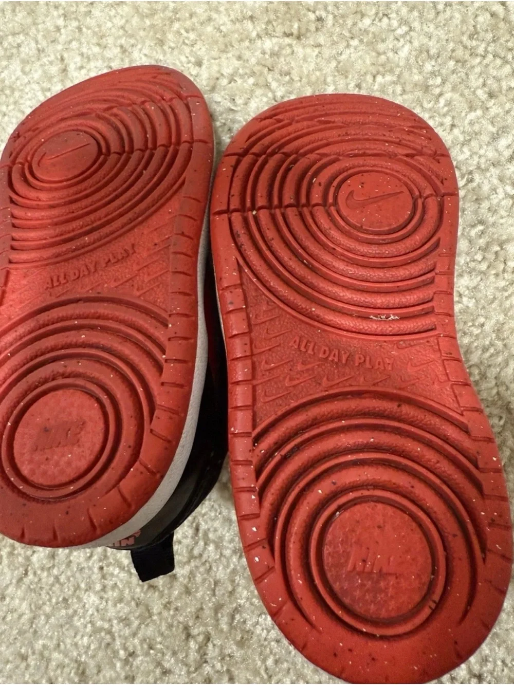 Nike Toddler Kids Court Borough Mid 2 Shoes Black And Red 9c
